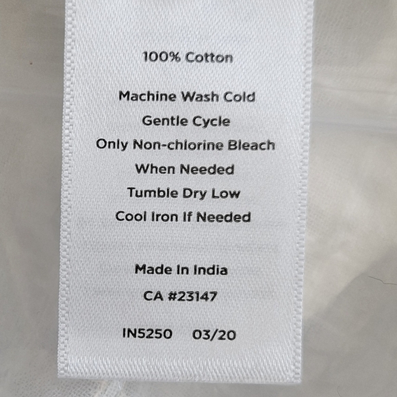 Talbots White Cotton Lightweight Button Down Blouse Top Minimalist Large - Picture 3 of 5